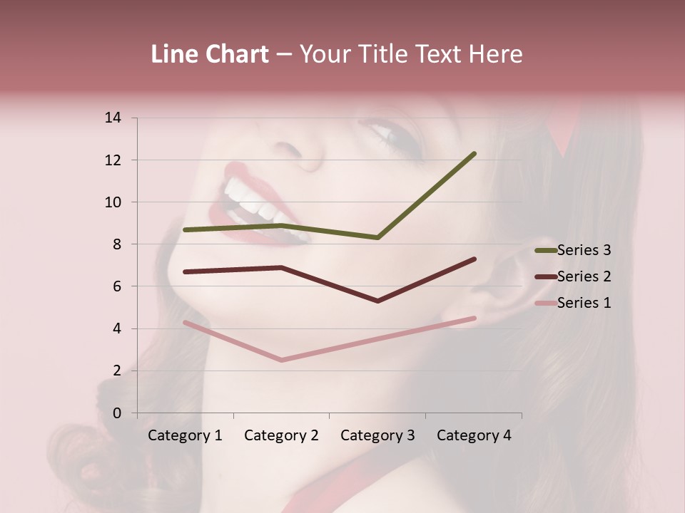 A Woman With A Red Ribbon Around Her Head PowerPoint Template