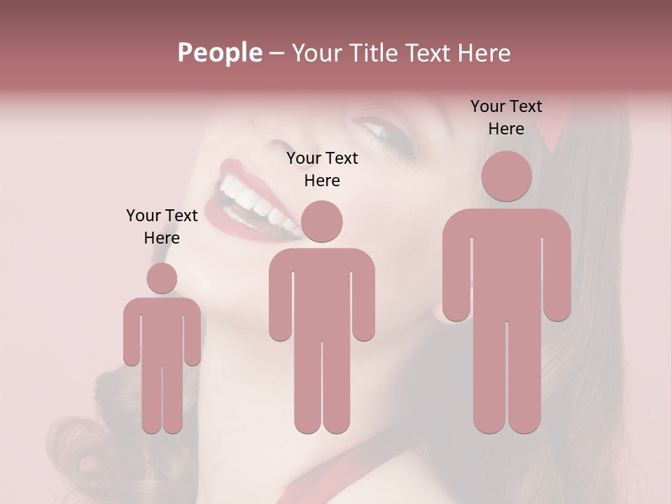 A Woman With A Red Ribbon Around Her Head PowerPoint Template