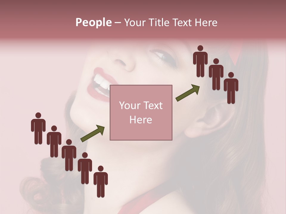 A Woman With A Red Ribbon Around Her Head PowerPoint Template