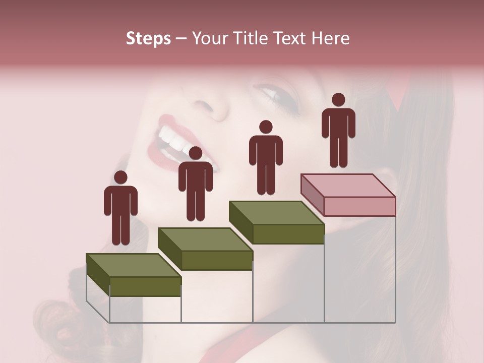 A Woman With A Red Ribbon Around Her Head PowerPoint Template