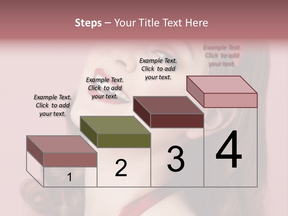 A Woman With A Red Ribbon Around Her Head PowerPoint Template