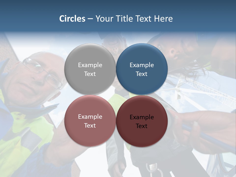 A Group Of People Standing In A Circle Holding Something PowerPoint Template