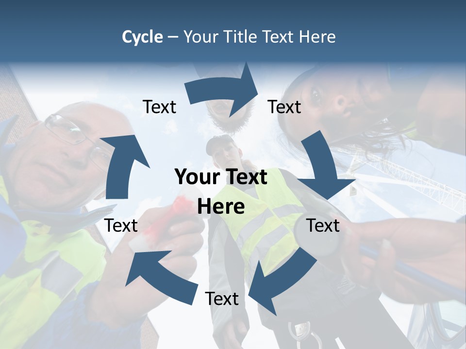 A Group Of People Standing In A Circle Holding Something PowerPoint Template