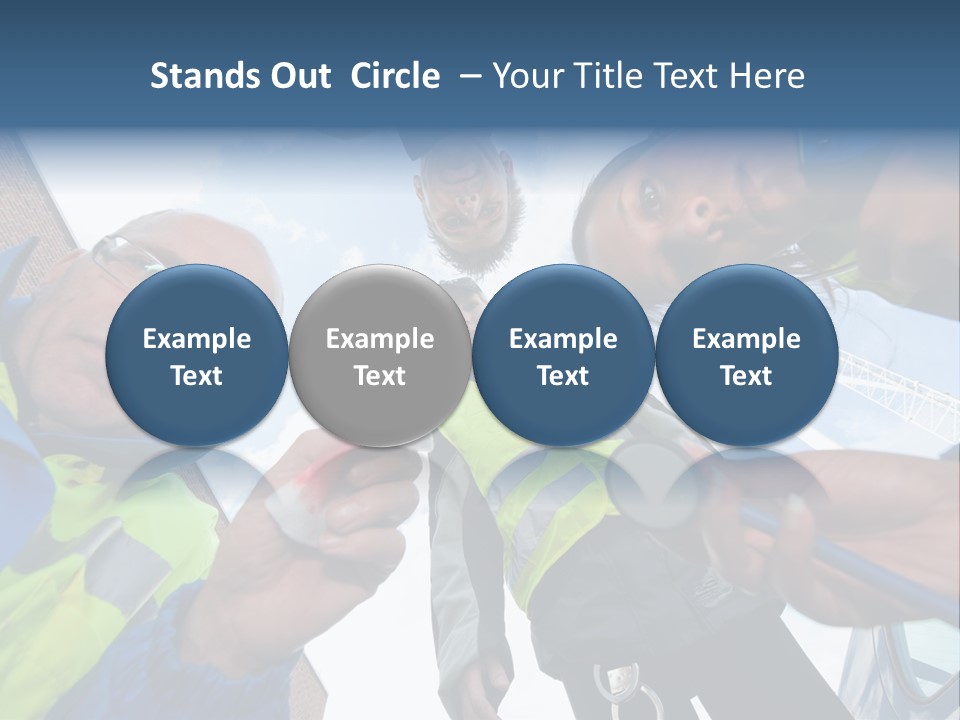 A Group Of People Standing In A Circle Holding Something PowerPoint Template