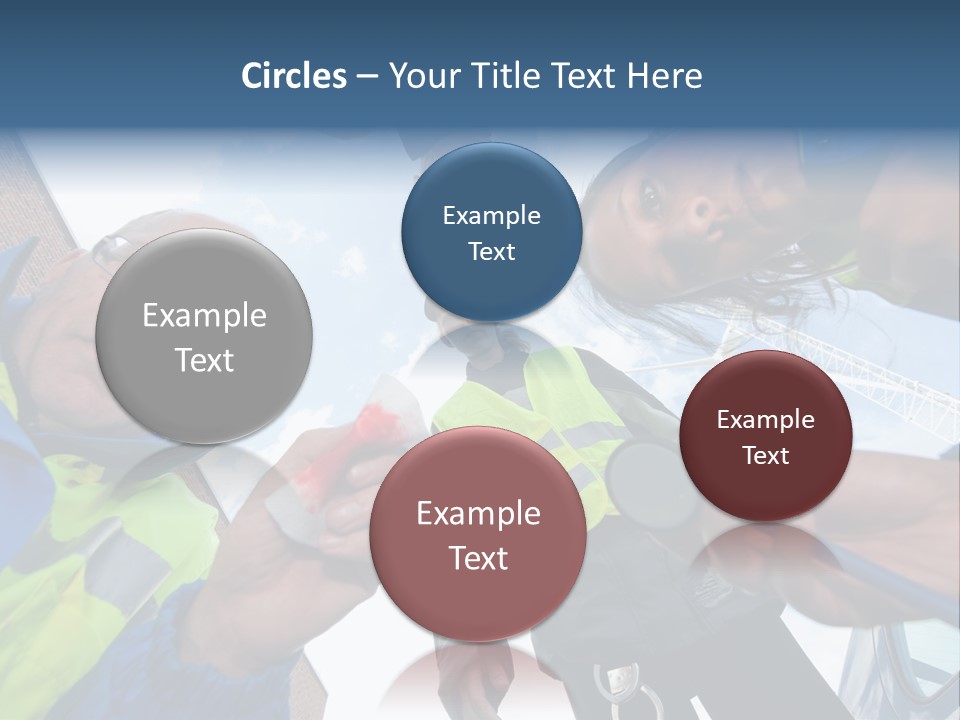 A Group Of People Standing In A Circle Holding Something PowerPoint Template