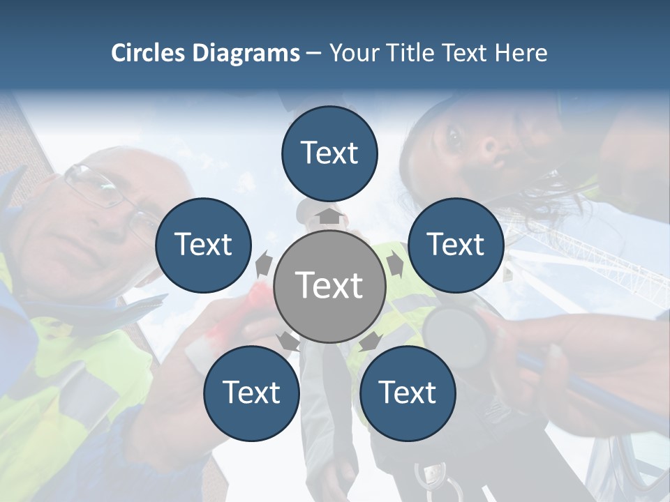 A Group Of People Standing In A Circle Holding Something PowerPoint Template