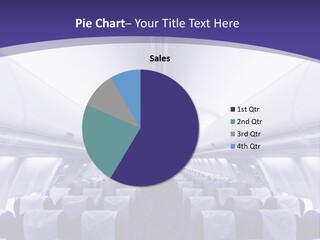 The Inside Of An Airplane With Seats And A Purple Background PowerPoint Template