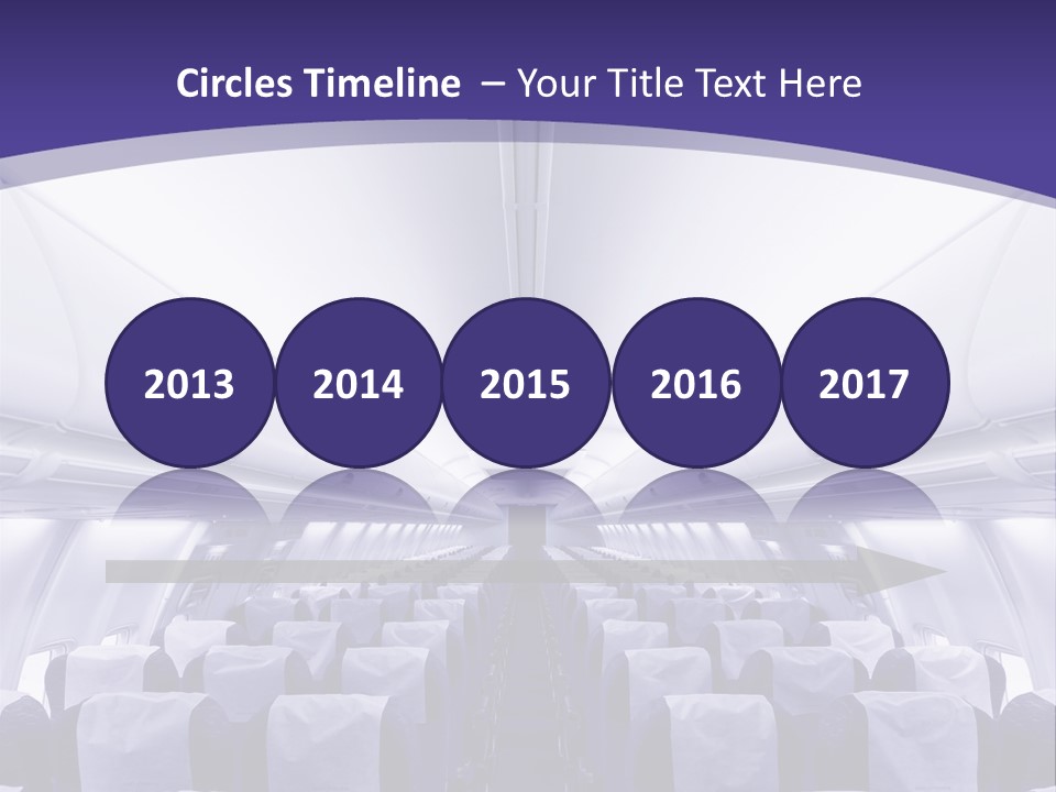 The Inside Of An Airplane With Seats And A Purple Background PowerPoint Template