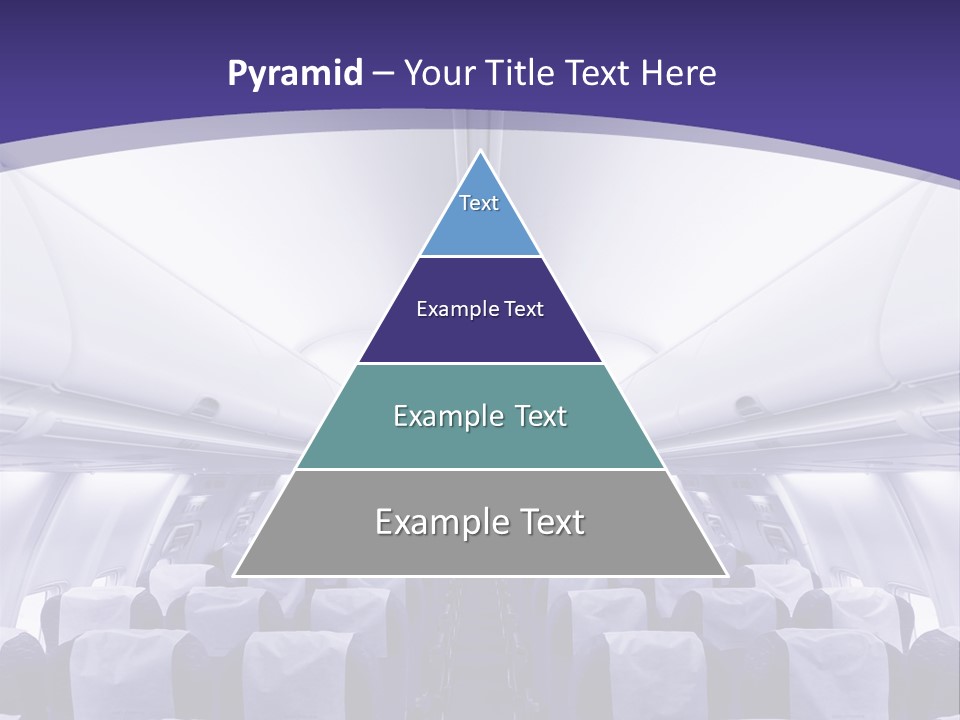 The Inside Of An Airplane With Seats And A Purple Background PowerPoint Template