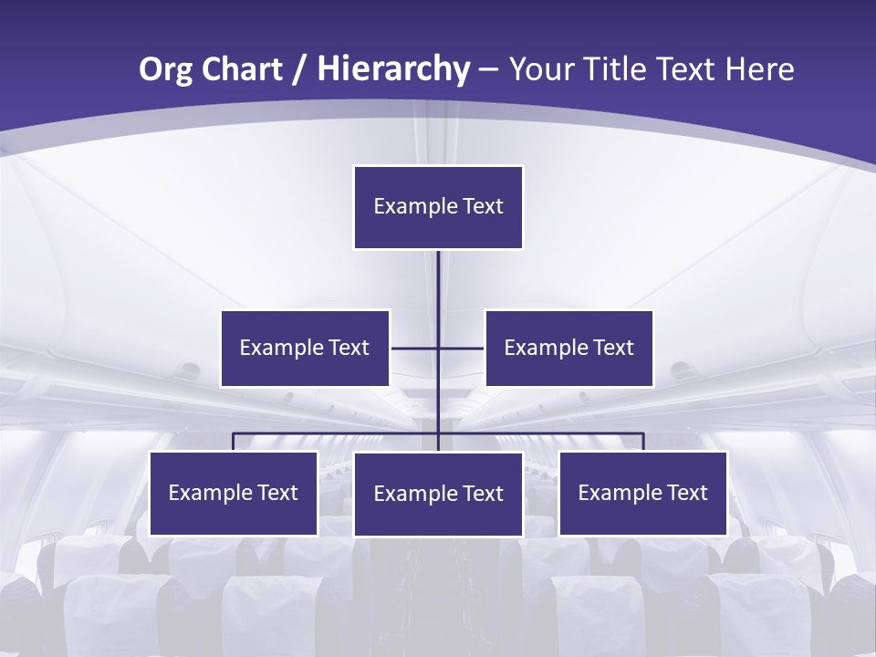 The Inside Of An Airplane With Seats And A Purple Background PowerPoint Template