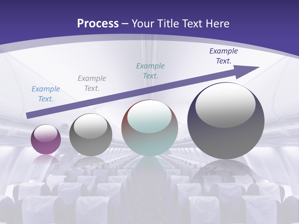 The Inside Of An Airplane With Seats And A Purple Background PowerPoint Template