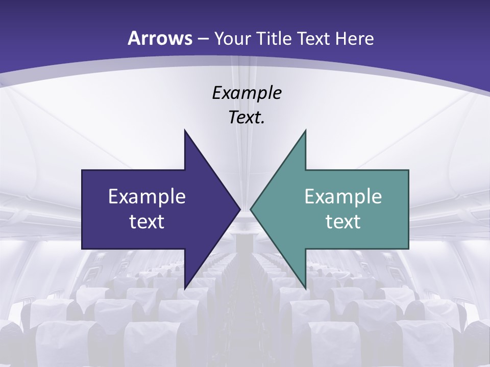 The Inside Of An Airplane With Seats And A Purple Background PowerPoint Template