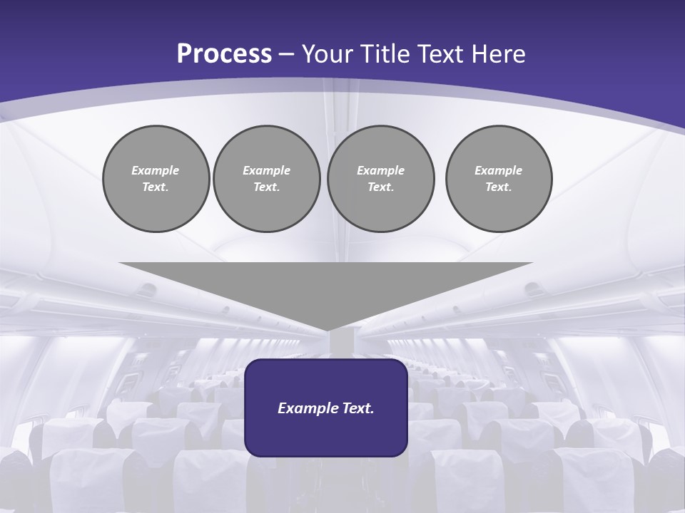 The Inside Of An Airplane With Seats And A Purple Background PowerPoint Template
