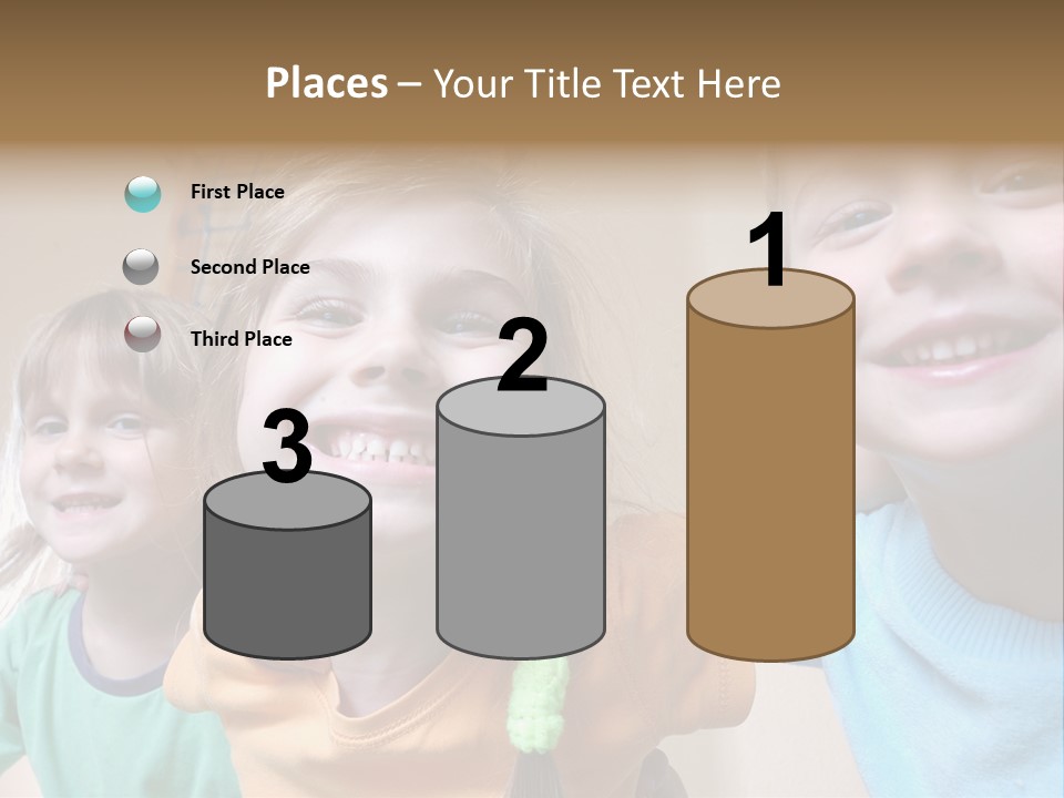 A Group Of Young Children Standing Next To Each Other PowerPoint Template