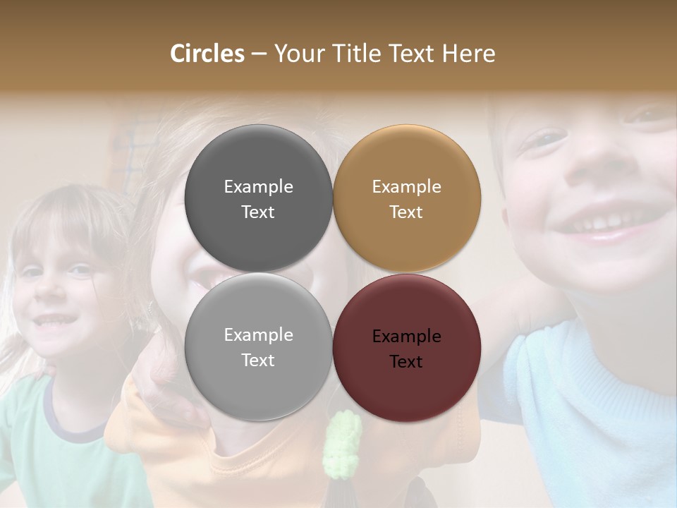 A Group Of Young Children Standing Next To Each Other PowerPoint Template