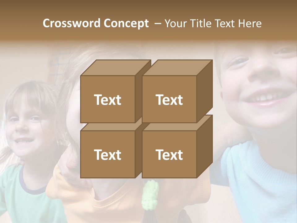 A Group Of Young Children Standing Next To Each Other PowerPoint Template