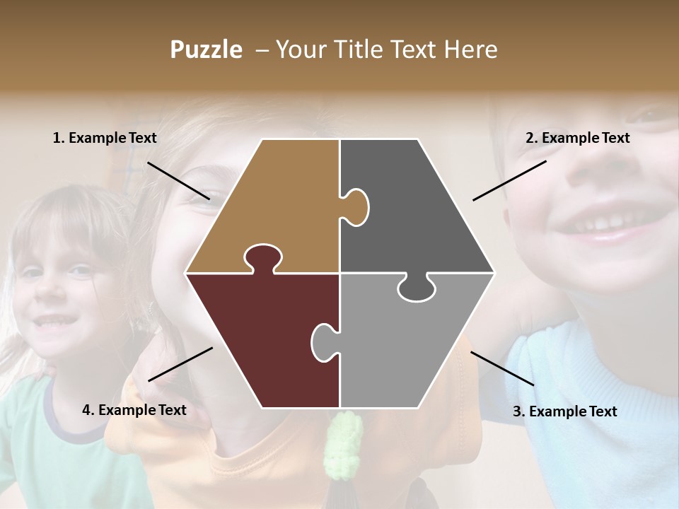 A Group Of Young Children Standing Next To Each Other PowerPoint Template