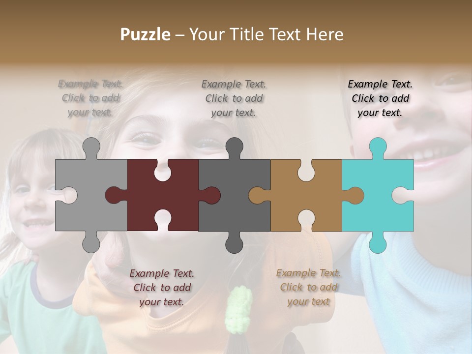 A Group Of Young Children Standing Next To Each Other PowerPoint Template