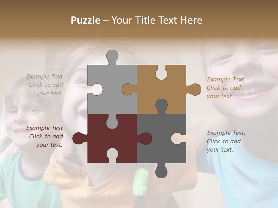 A Group Of Young Children Standing Next To Each Other PowerPoint Template