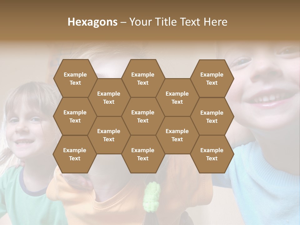 A Group Of Young Children Standing Next To Each Other PowerPoint Template