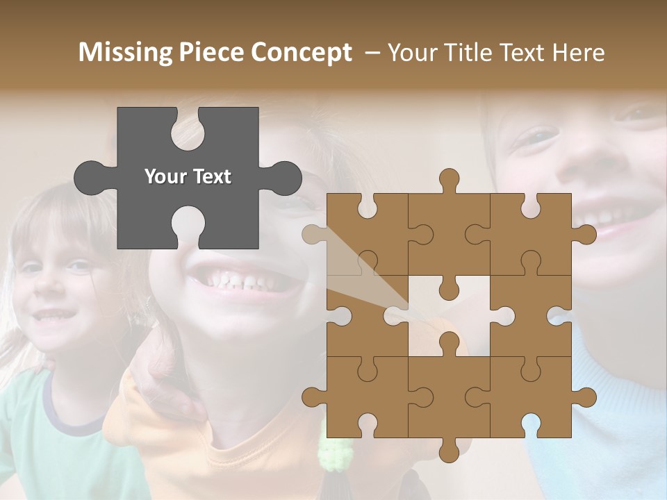 A Group Of Young Children Standing Next To Each Other PowerPoint Template