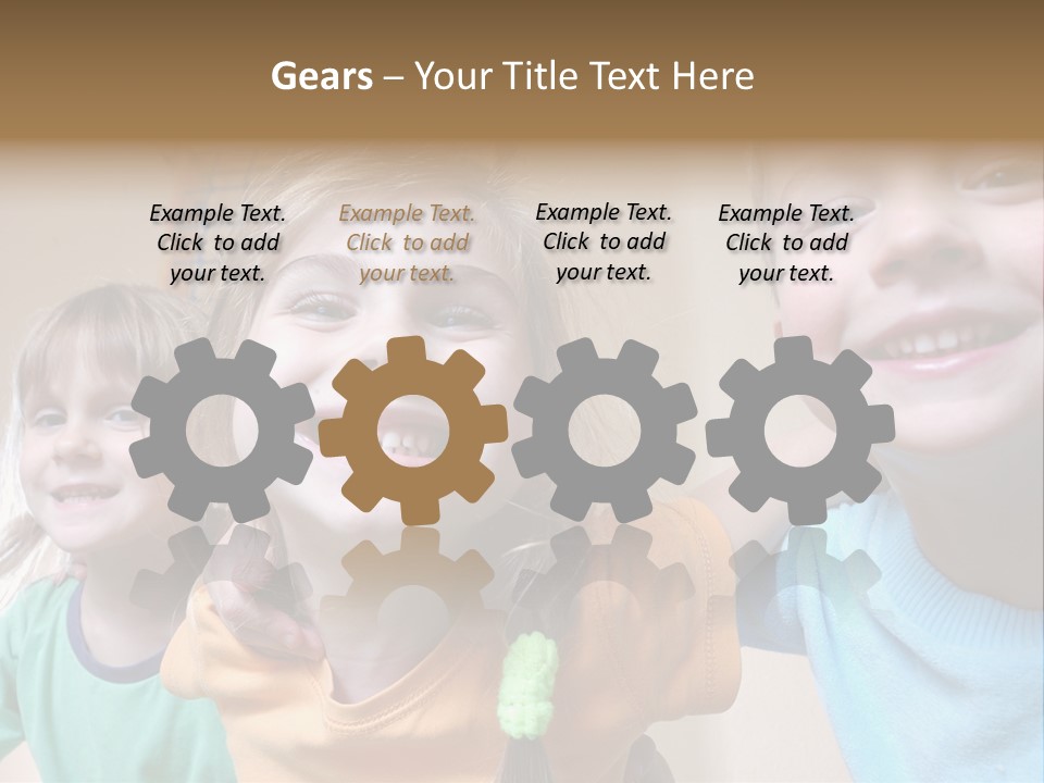 A Group Of Young Children Standing Next To Each Other PowerPoint Template