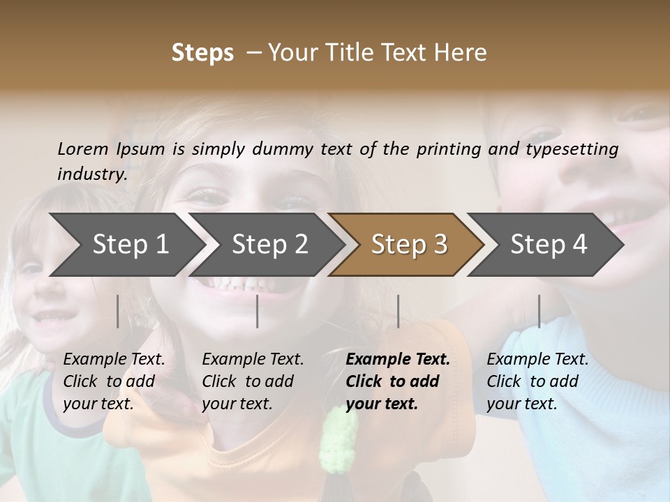 A Group Of Young Children Standing Next To Each Other PowerPoint Template