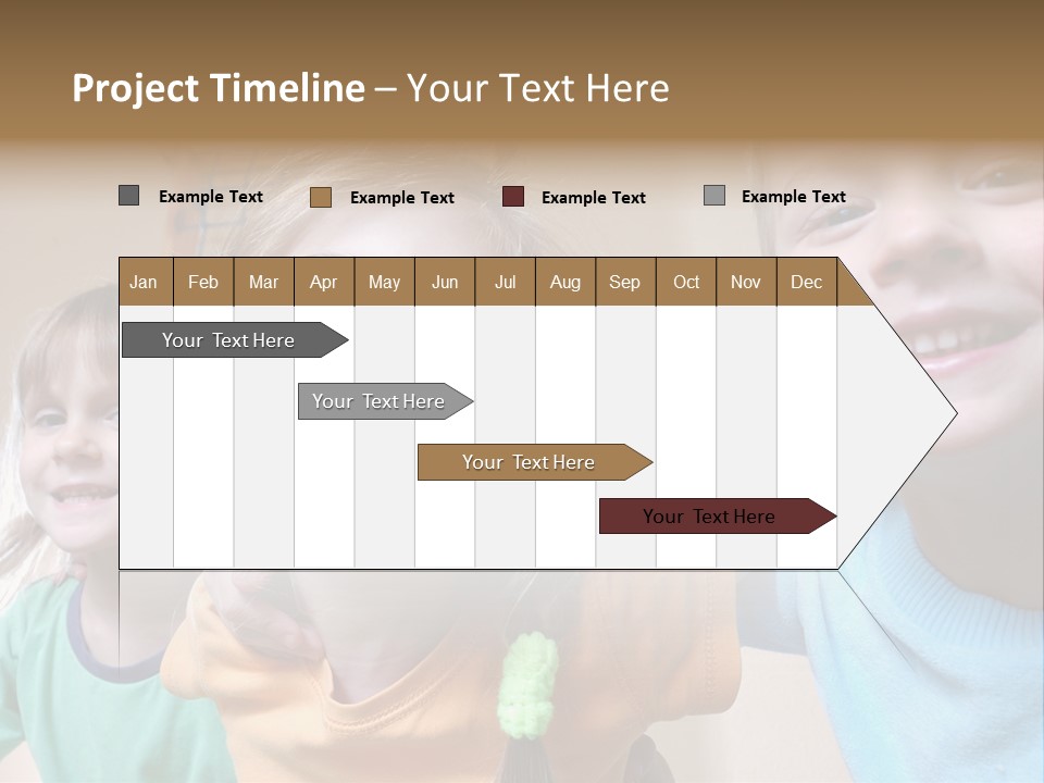 A Group Of Young Children Standing Next To Each Other PowerPoint Template