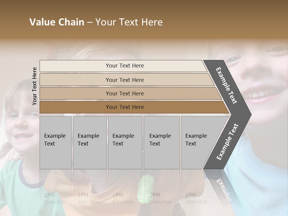 A Group Of Young Children Standing Next To Each Other PowerPoint Template