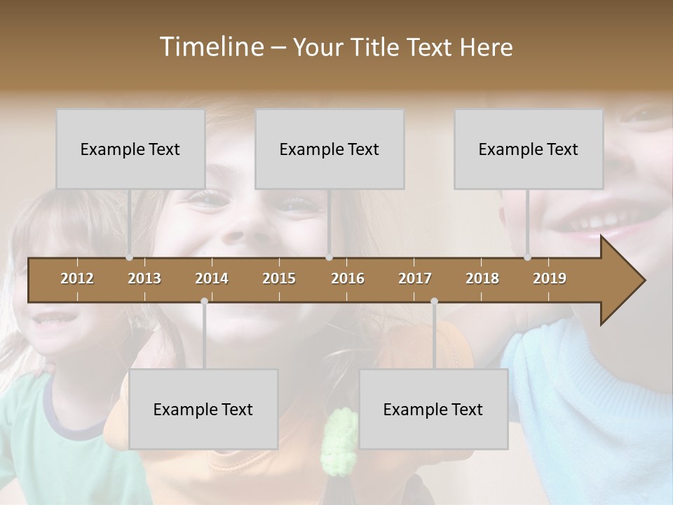 A Group Of Young Children Standing Next To Each Other PowerPoint Template