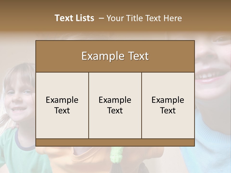 A Group Of Young Children Standing Next To Each Other PowerPoint Template