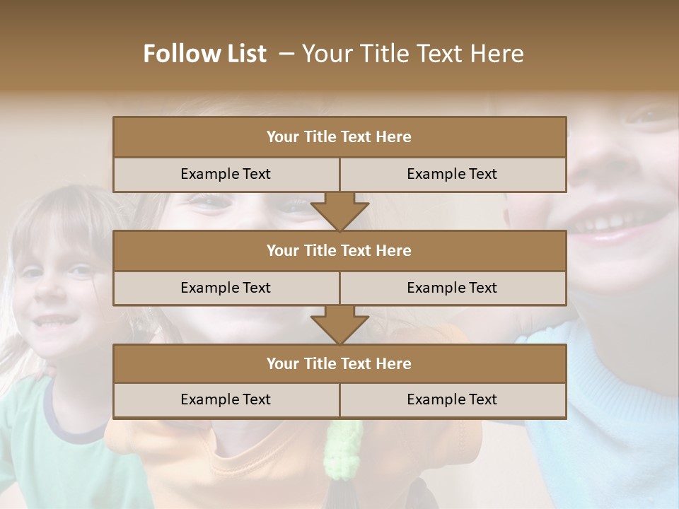 A Group Of Young Children Standing Next To Each Other PowerPoint Template