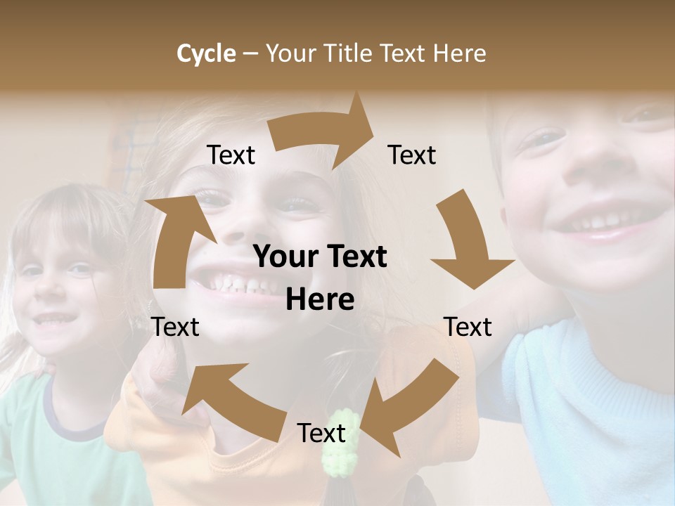 A Group Of Young Children Standing Next To Each Other PowerPoint Template
