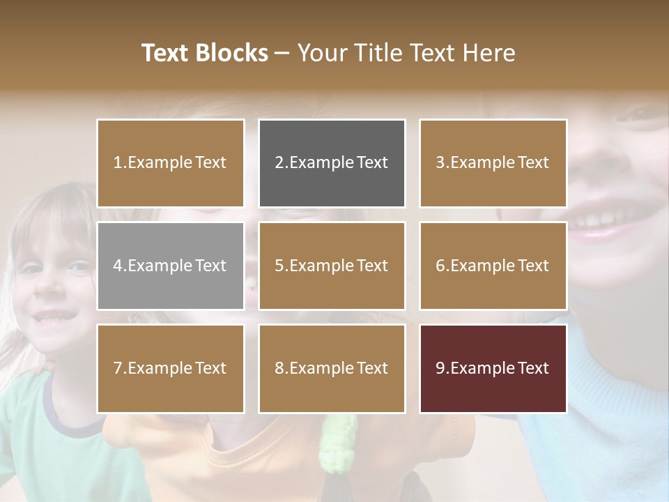 A Group Of Young Children Standing Next To Each Other PowerPoint Template