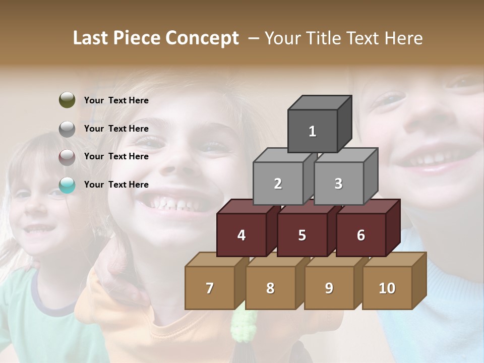 A Group Of Young Children Standing Next To Each Other PowerPoint Template