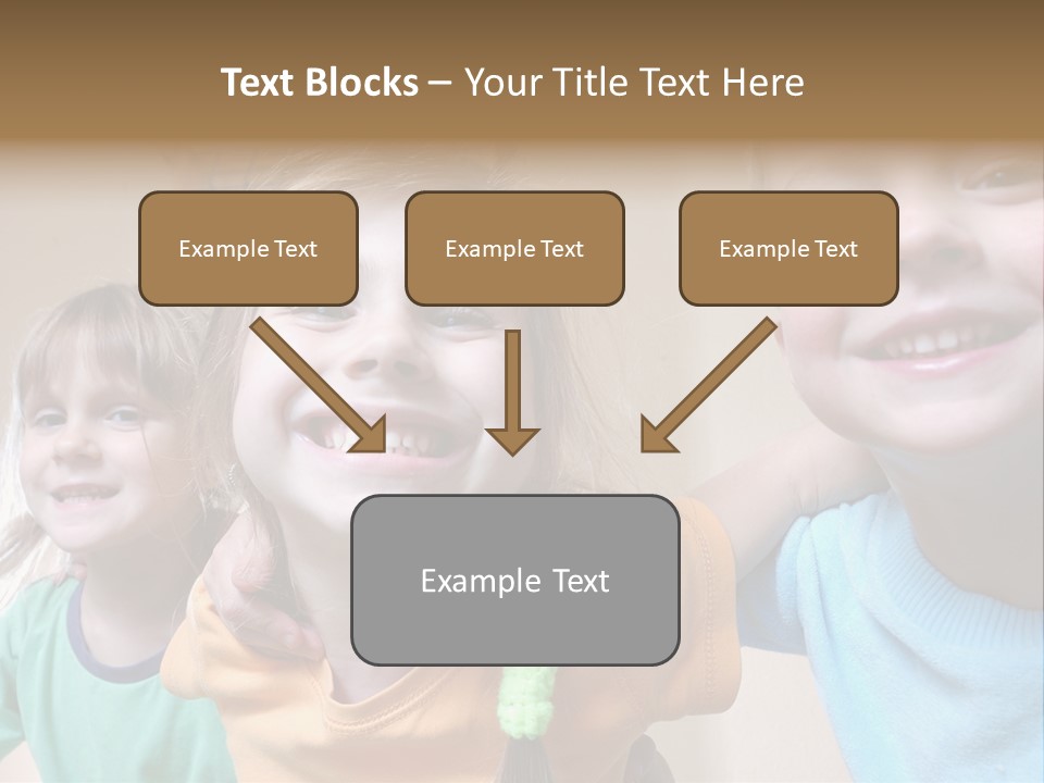 A Group Of Young Children Standing Next To Each Other PowerPoint Template