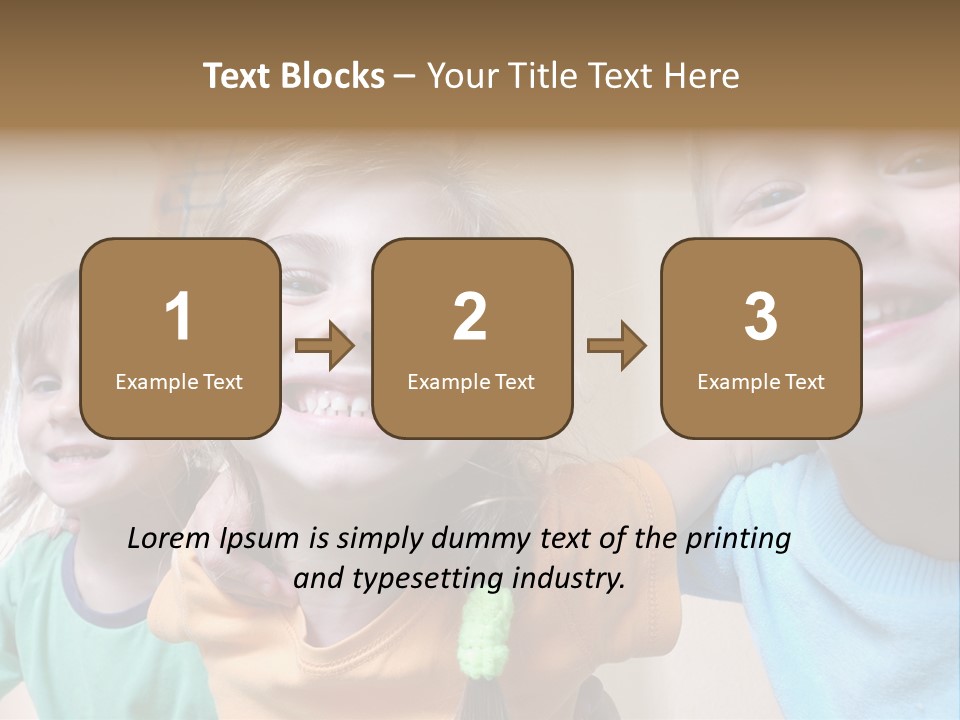 A Group Of Young Children Standing Next To Each Other PowerPoint Template