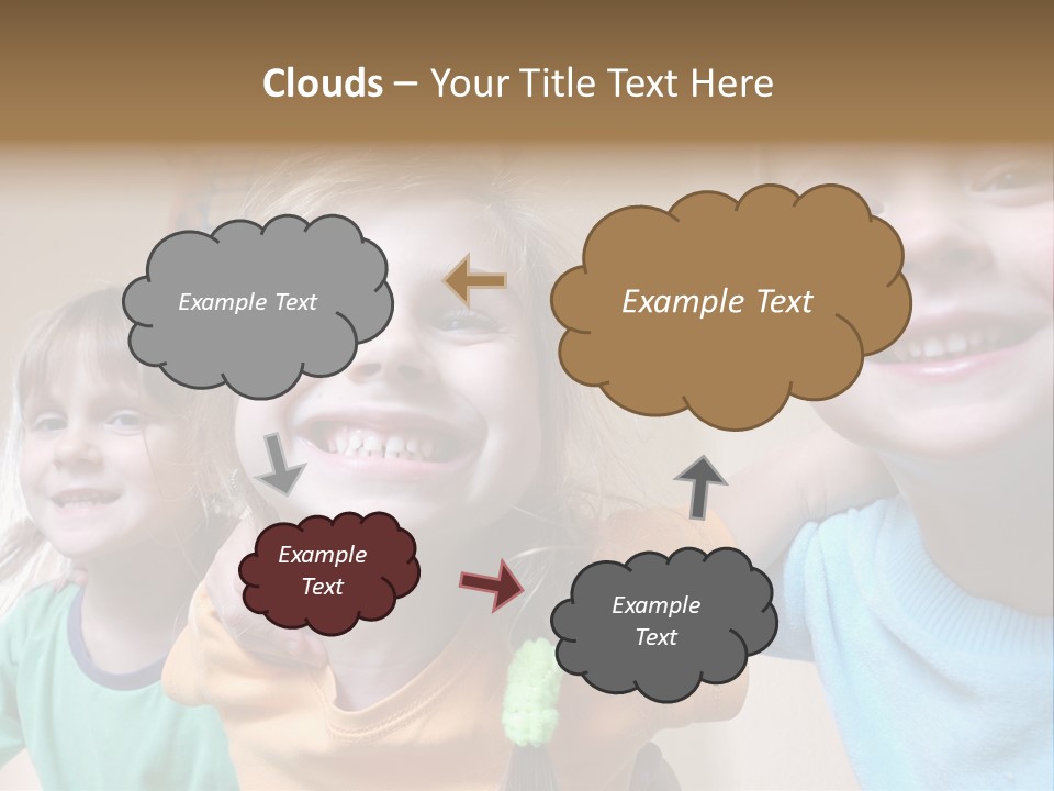 A Group Of Young Children Standing Next To Each Other PowerPoint Template