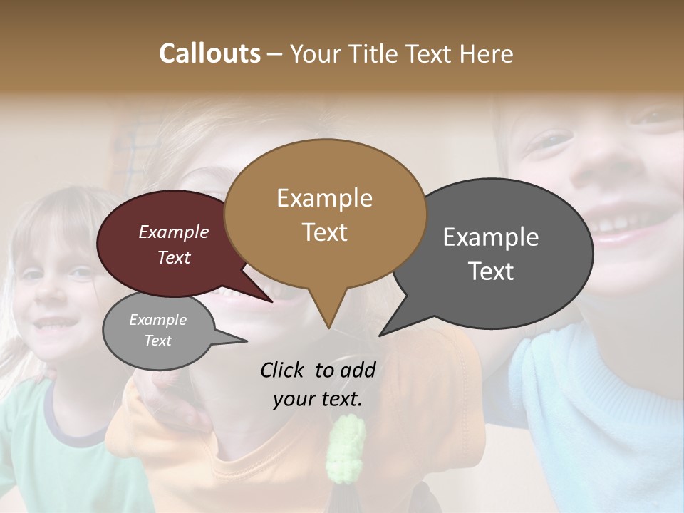 A Group Of Young Children Standing Next To Each Other PowerPoint Template