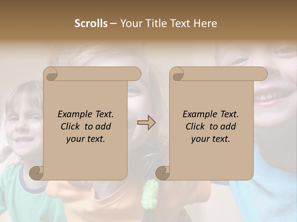 A Group Of Young Children Standing Next To Each Other PowerPoint Template