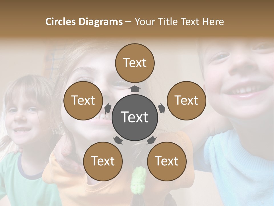 A Group Of Young Children Standing Next To Each Other PowerPoint Template