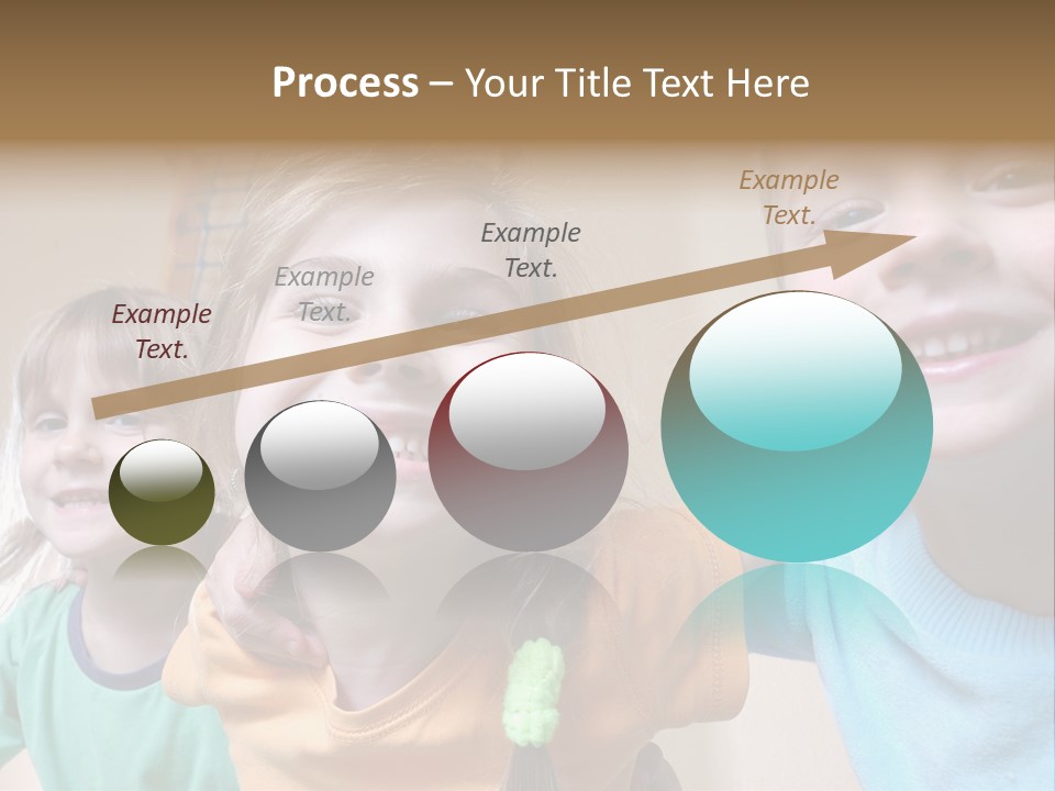 A Group Of Young Children Standing Next To Each Other PowerPoint Template
