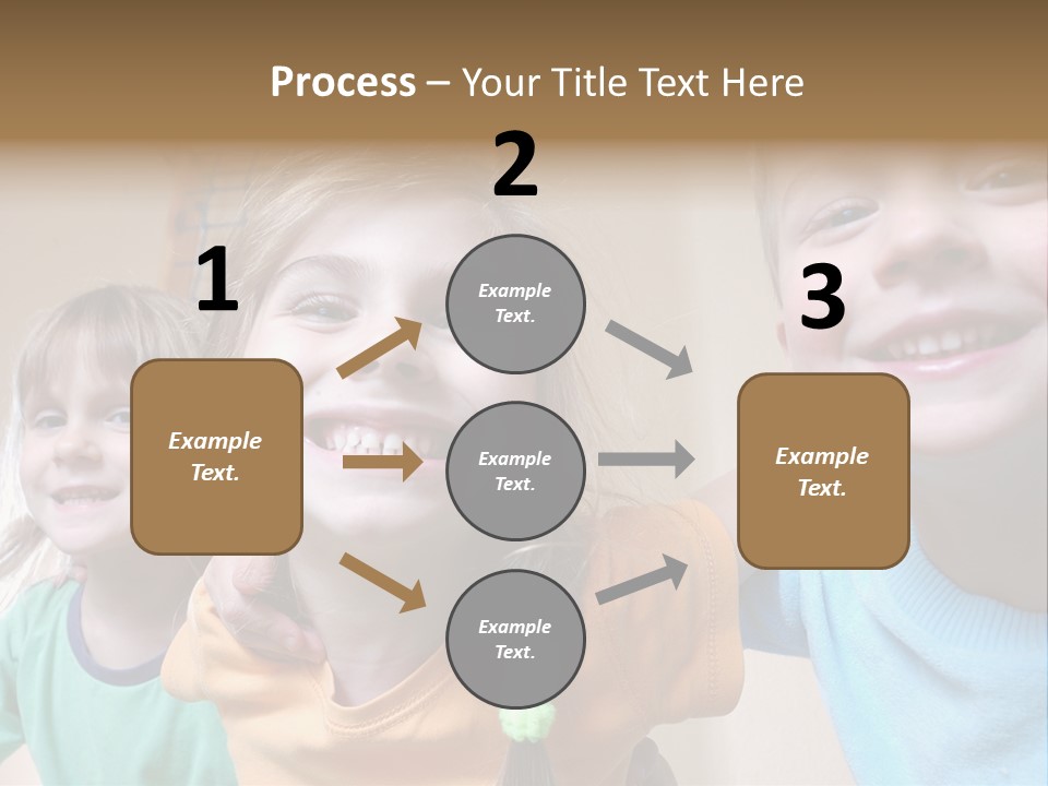 A Group Of Young Children Standing Next To Each Other PowerPoint Template