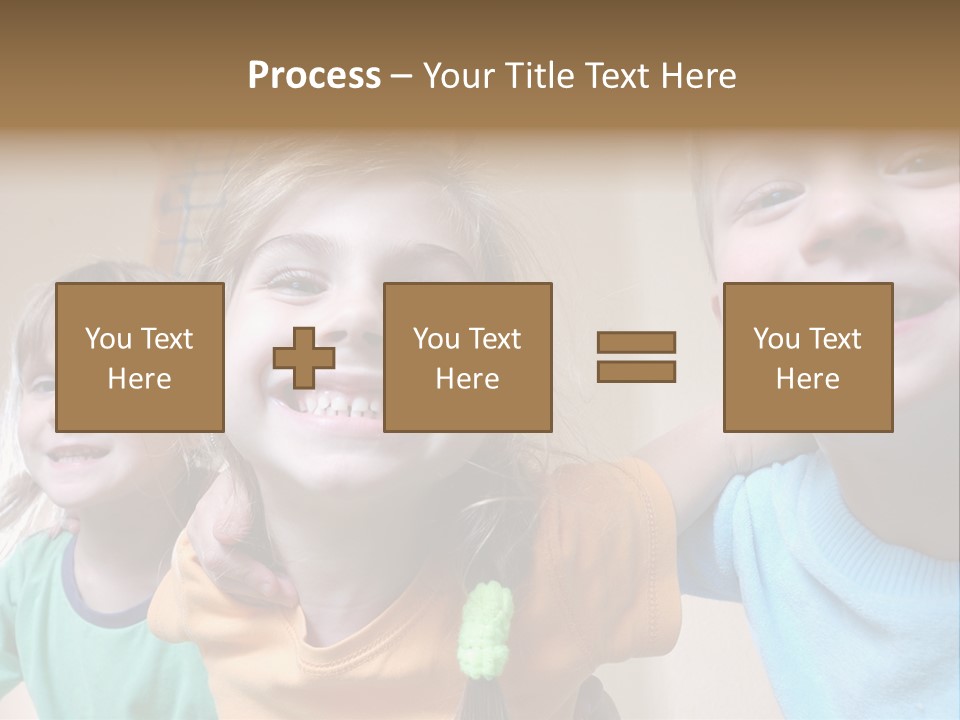 A Group Of Young Children Standing Next To Each Other PowerPoint Template
