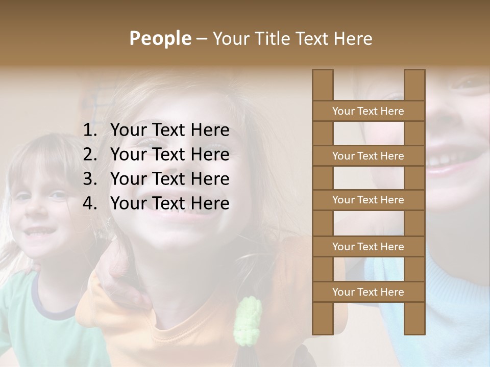 A Group Of Young Children Standing Next To Each Other PowerPoint Template