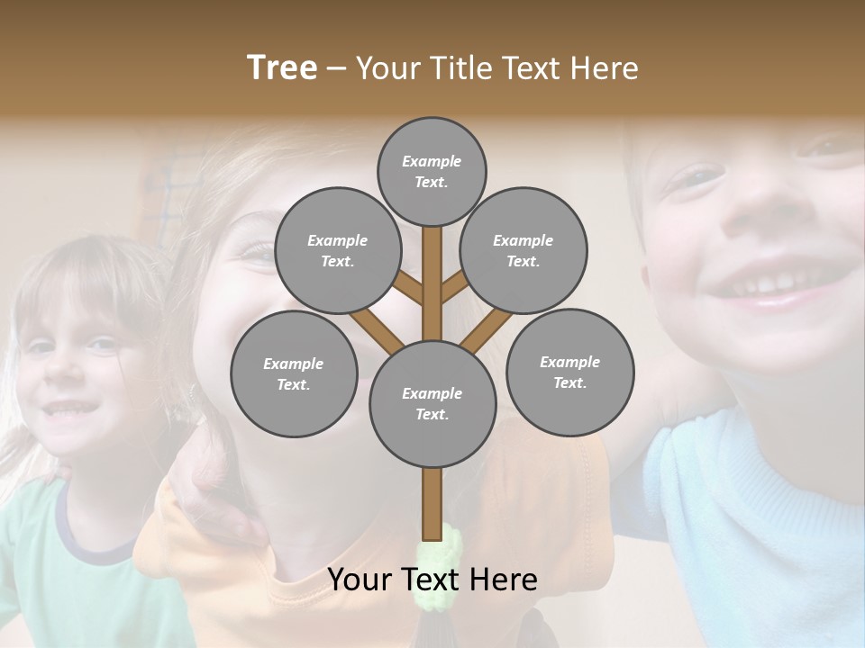 A Group Of Young Children Standing Next To Each Other PowerPoint Template
