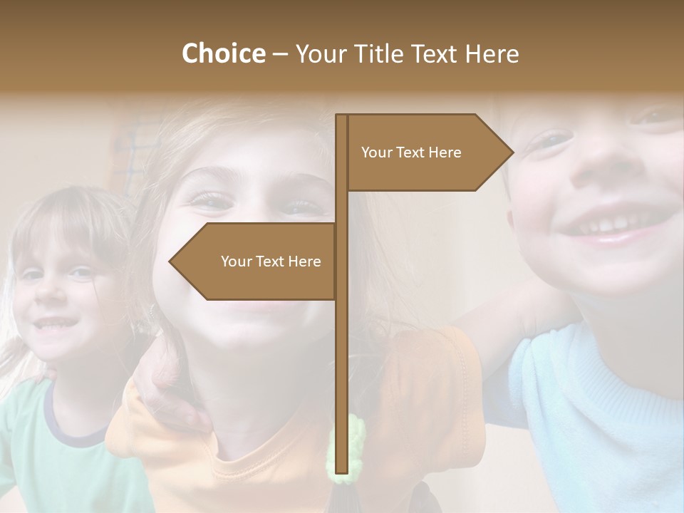 A Group Of Young Children Standing Next To Each Other PowerPoint Template