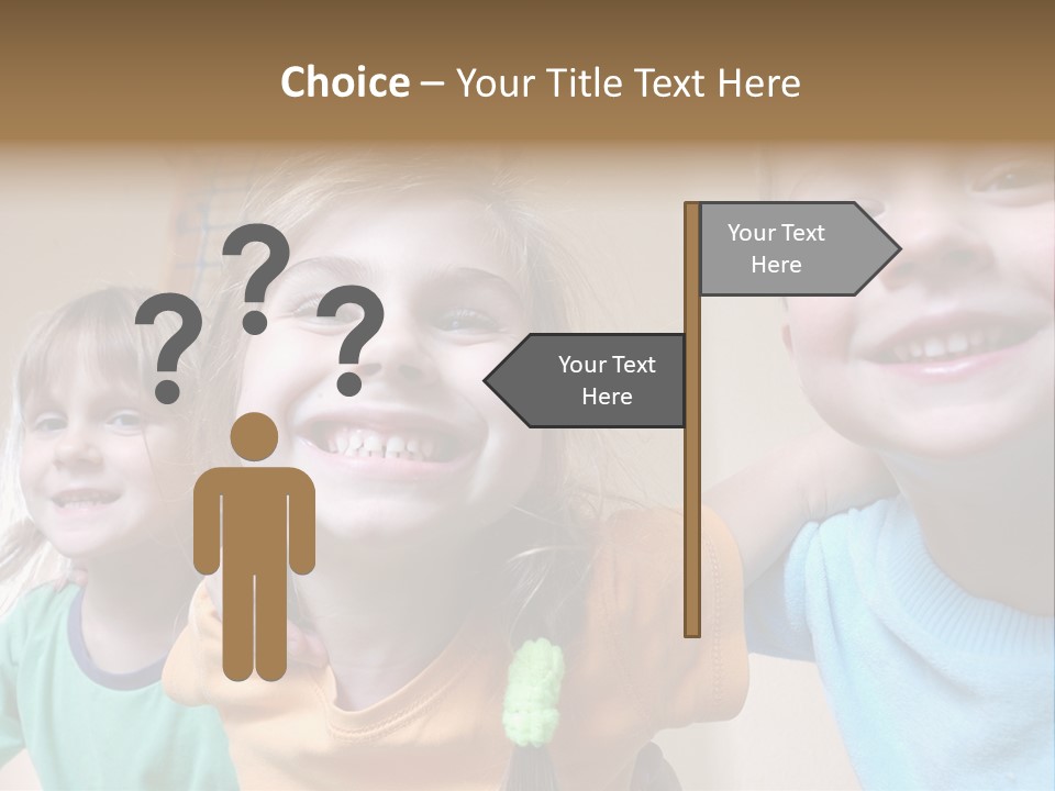 A Group Of Young Children Standing Next To Each Other PowerPoint Template