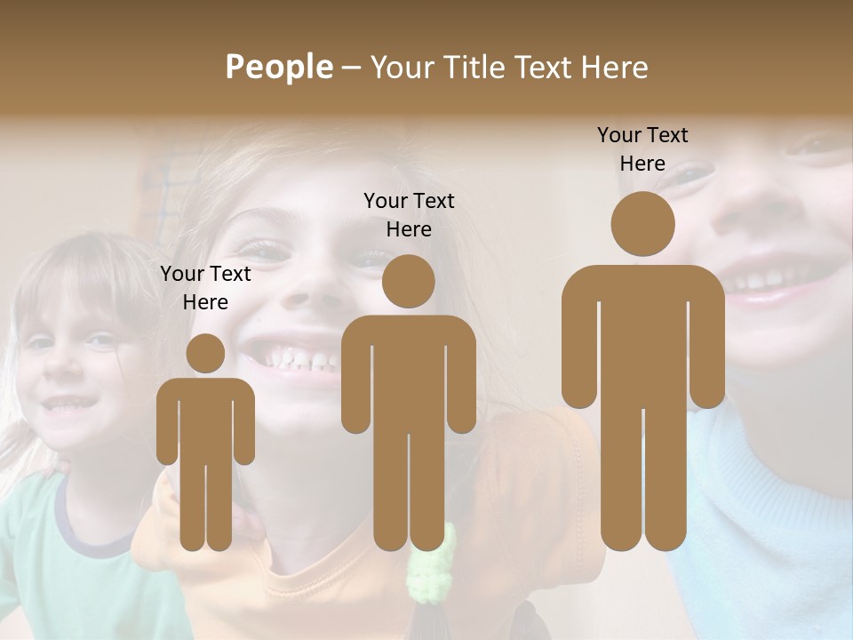 A Group Of Young Children Standing Next To Each Other PowerPoint Template