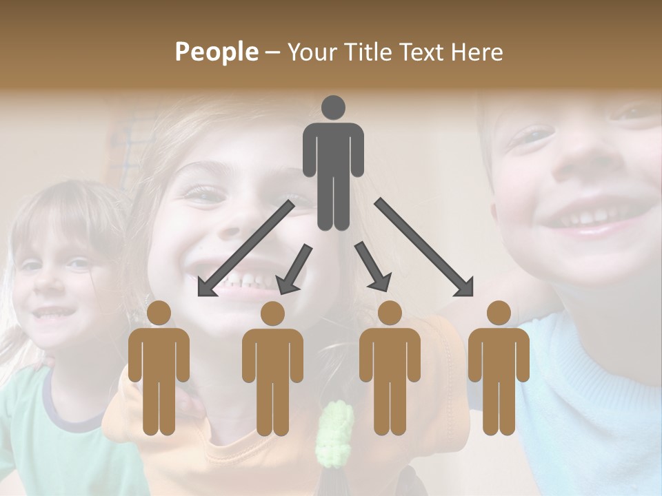 A Group Of Young Children Standing Next To Each Other PowerPoint Template